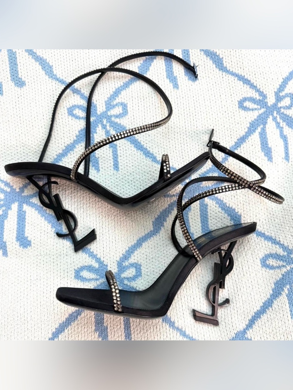Saint Laurent black Opium crystal heels